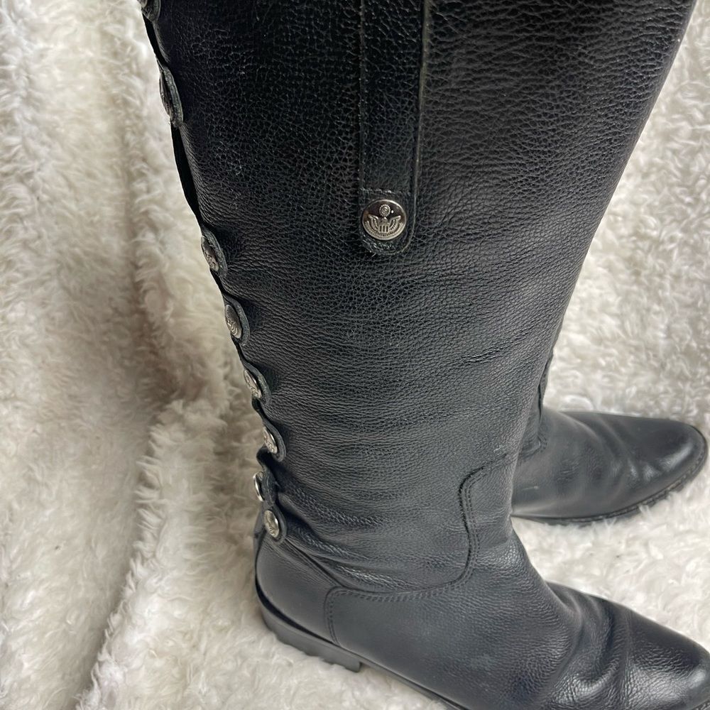 Matisse Sargent Riding Boots Black Leather,silver tone eagle buttons accentSZ8.5
